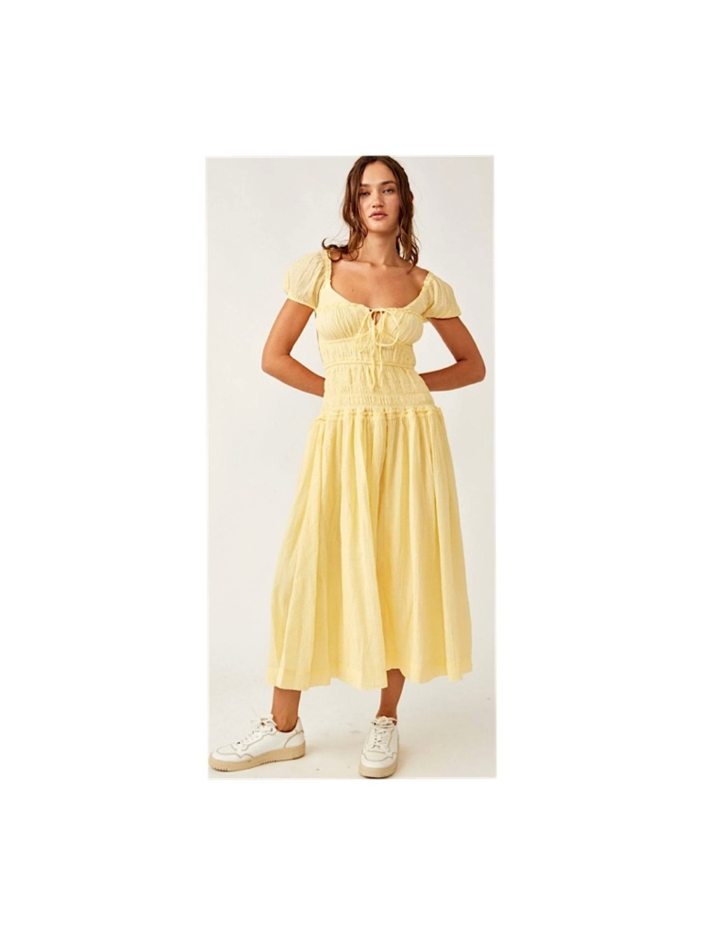Free People Feeling Bonita Midi Dress, Size Small, NWOT, yellow